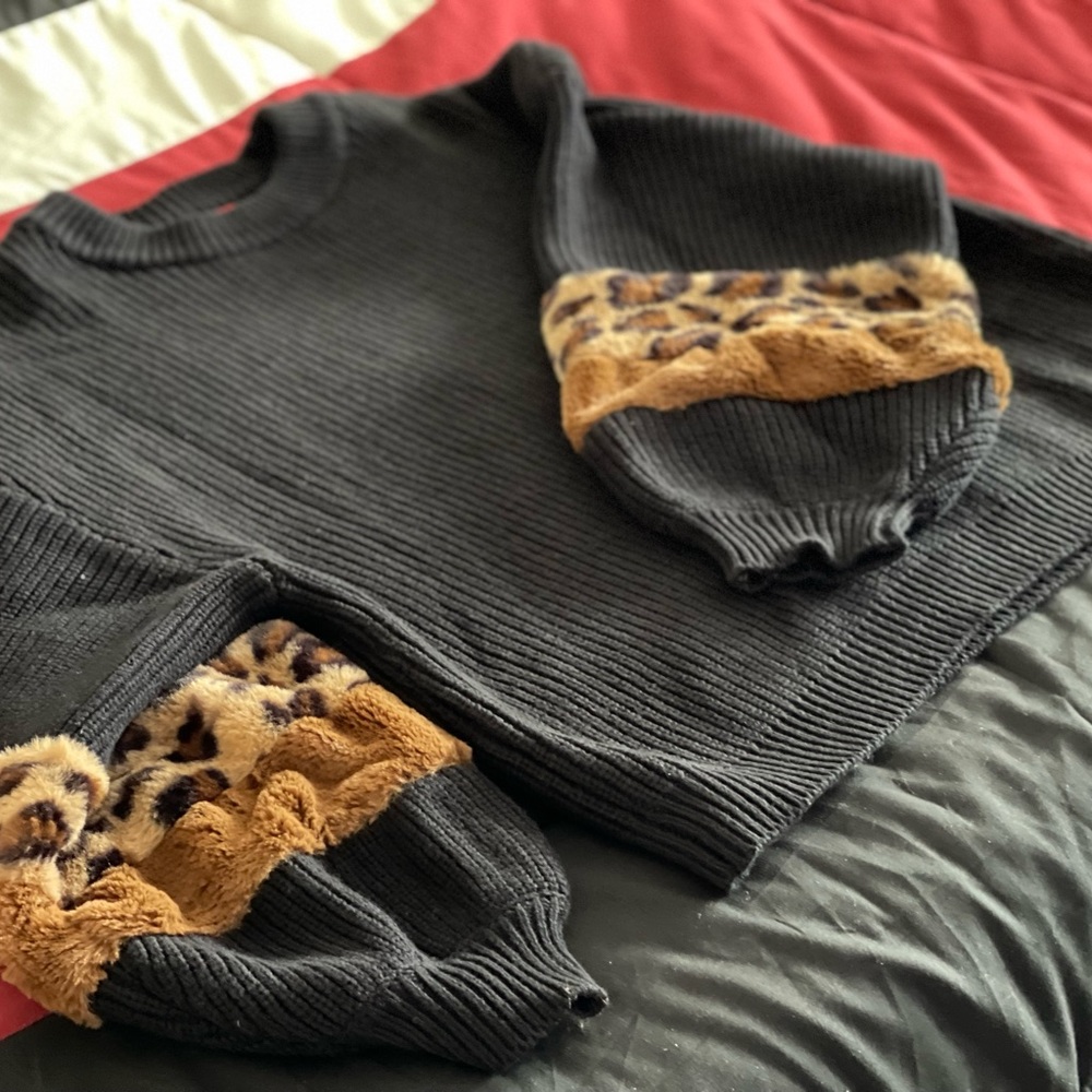 Oversized Puff Sleeve Knit Sweater